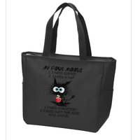Black Cat My Four Moods I Need Coffee I Need A Nap Coffee Zip Tote Bag