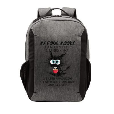 Black Cat My Four Moods I Need Coffee I Need A Nap Coffee Vector Backpack