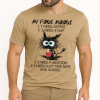 Black Cat My Four Moods I Need Coffee I Need A Nap Coffee Performance Shirt