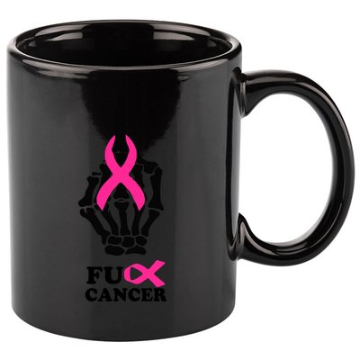 Breast Cancer , Middle Finger Cancer 11oz C Handle Ceramic Mug