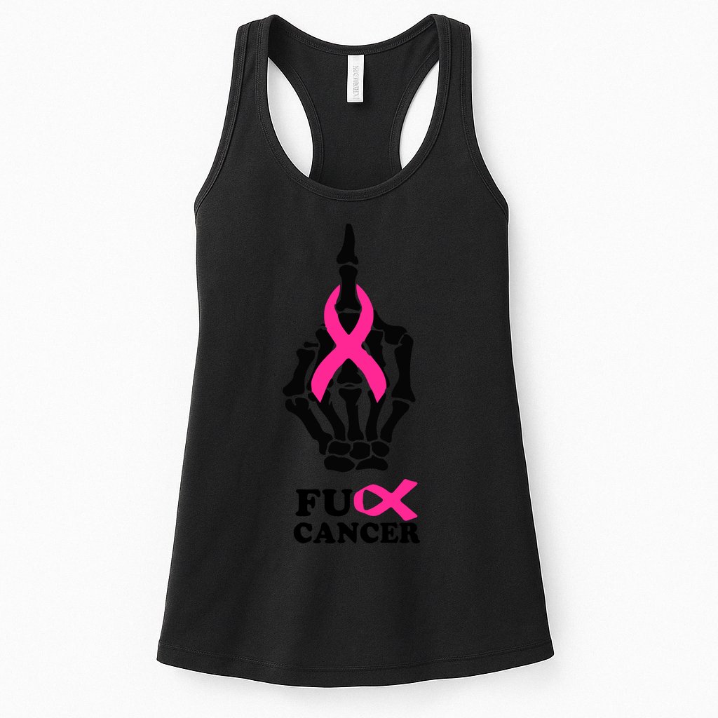 Breast Cancer , Middle Finger Cancer Womens Tank Top