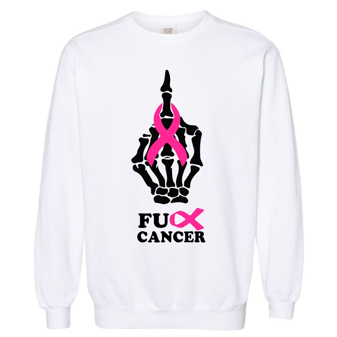 Breast Cancer , Middle Finger Cancer Garment-Dyed Sweatshirt