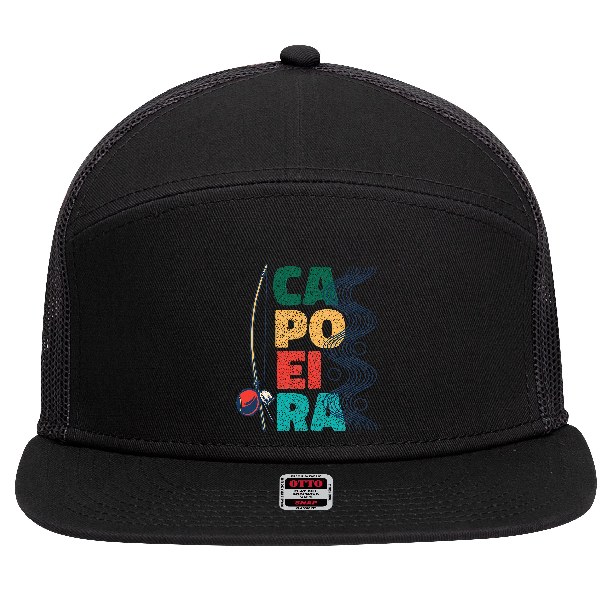 Berimbau Capoeira Music Instrument Brazil 7 Panel Mesh Trucker Snapback Hat
