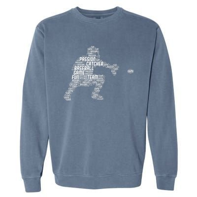 Baseball Catcher Men Kids Garment-Dyed Sweatshirt