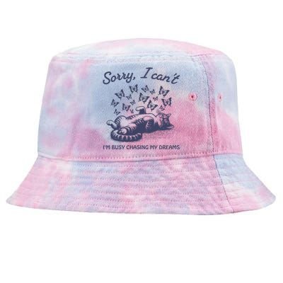 Busy Chasing My Dreams Retro Tie-Dyed Bucket Hat