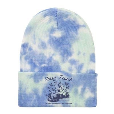 Busy Chasing My Dreams Retro Tie Dye 12in Knit Beanie