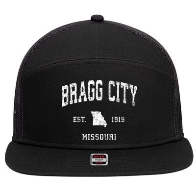 Bragg City Missouri Mo Vintage Athletic Sports Design 7 Panel Mesh Trucker Snapback Hat