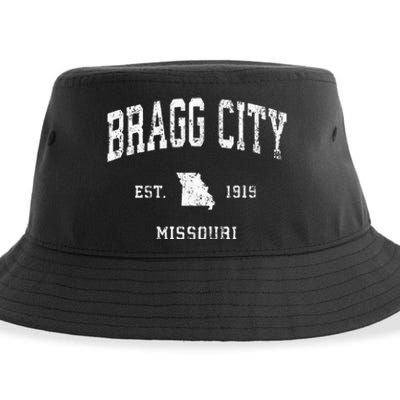 Bragg City Missouri Mo Vintage Athletic Sports Design Sustainable Bucket Hat