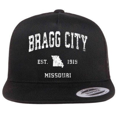 Bragg City Missouri Mo Vintage Athletic Sports Design Flat Bill Trucker Hat