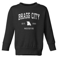 Bragg City Missouri Mo Vintage Athletic Sports Design Toddler Sweatshirt