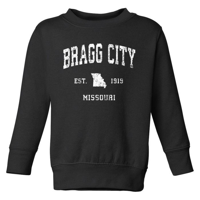 Bragg City Missouri Mo Vintage Athletic Sports Design Toddler Sweatshirt