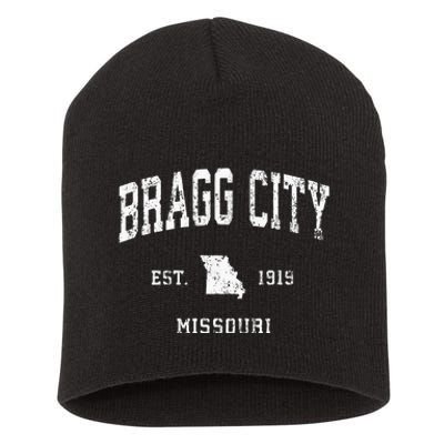 Bragg City Missouri Mo Vintage Athletic Sports Design Short Acrylic Beanie