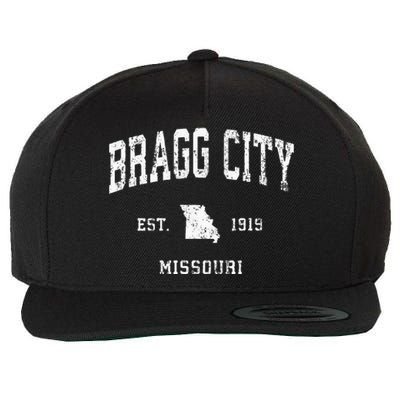 Bragg City Missouri Mo Vintage Athletic Sports Design Wool Snapback Cap