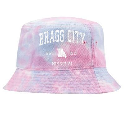 Bragg City Missouri Mo Vintage Athletic Sports Design Tie-Dyed Bucket Hat