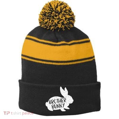 Bunny Cute Matching Family Easter Brother Stripe Pom Pom Beanie