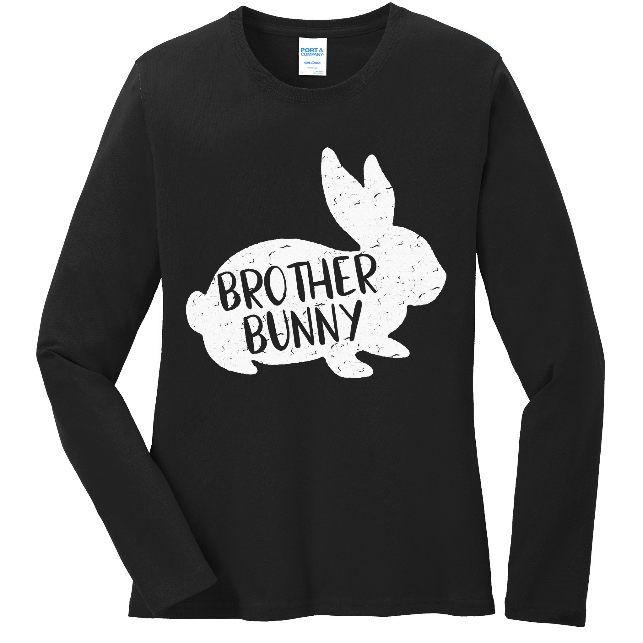 Bunny Cute Matching Family Easter Brother Ladies Long Sleeve Shirt