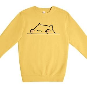 Bongo Cat Meme With A Cute Bongo Cat Premium Crewneck Sweatshirt