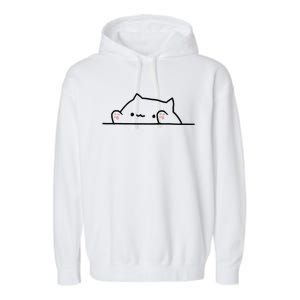 Bongo Cat Meme With A Cute Bongo Cat Garment-Dyed Fleece Hoodie