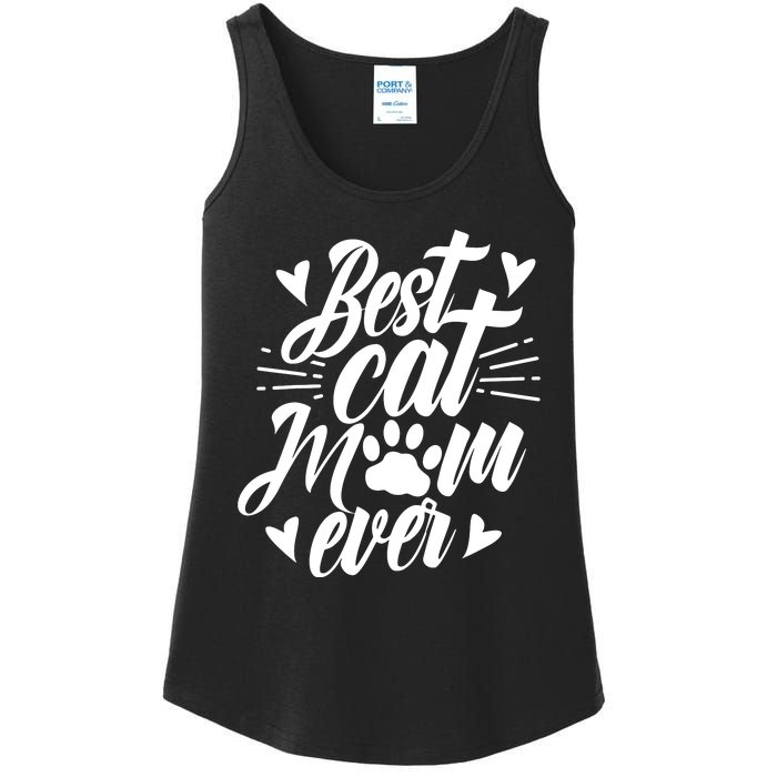 Best Cat Mom Ever Mommy Mother Mama Sayings Ladies Essential Tank