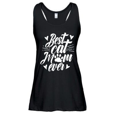 Best Cat Mom Ever Mommy Mother Mama Sayings Ladies Essential Flowy Tank