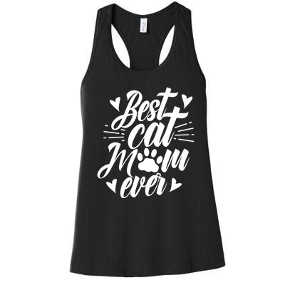 Best Cat Mom Ever Mommy Mother Mama Sayings Women's Racerback Tank