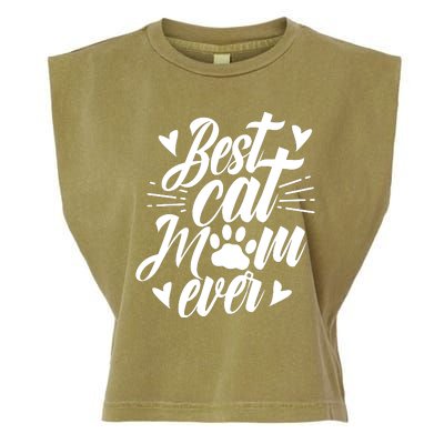 Best Cat Mom Ever Mommy Mother Mama Sayings Garment-Dyed Women's Muscle Tee