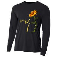 Best Cat Mom Ever Sunflower Mothers Day Gifts For Cat Lover Cooling Performance Long Sleeve Crew