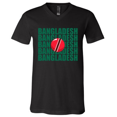 Bangladesh Cricket National Team Flag V-Neck T-Shirt