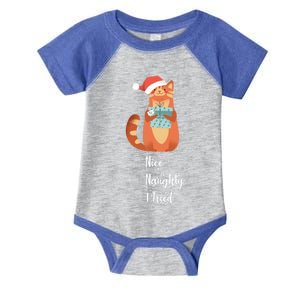 Black Cat Nice Naughty I Tried Funny SantaS List Xmas Cat Great Gift Infant Baby Jersey Bodysuit