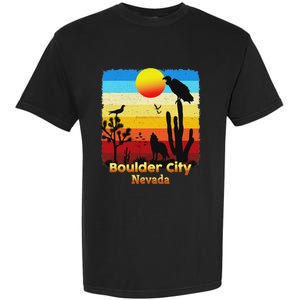 Boulder City Nevada Nv Coyote Sunset Retro Desert Garment-Dyed Heavyweight T-Shirt