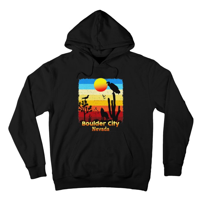 Boulder City Nevada Nv Coyote Sunset Retro Desert Hoodie