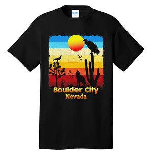 Boulder City Nevada Nv Coyote Sunset Retro Desert Tall T-Shirt