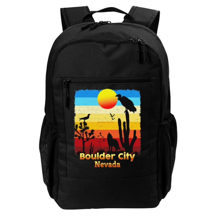 Boulder City Nevada Nv Coyote Sunset Retro Desert Daily Commute Backpack