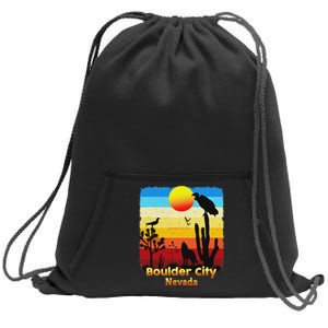 Boulder City Nevada Nv Coyote Sunset Retro Desert Sweatshirt Cinch Pack Bag