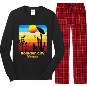 Boulder City Nevada Nv Coyote Sunset Retro Desert Long Sleeve Pajama Set