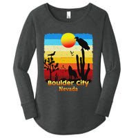 Boulder City Nevada Nv Coyote Sunset Retro Desert Women's Perfect Tri Tunic Long Sleeve Shirt