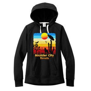 Boulder City Nevada Nv Coyote Sunset Retro Desert Women's Fleece Hoodie