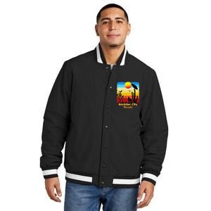 Boulder City Nevada Nv Coyote Sunset Retro Desert Insulated Varsity Jacket