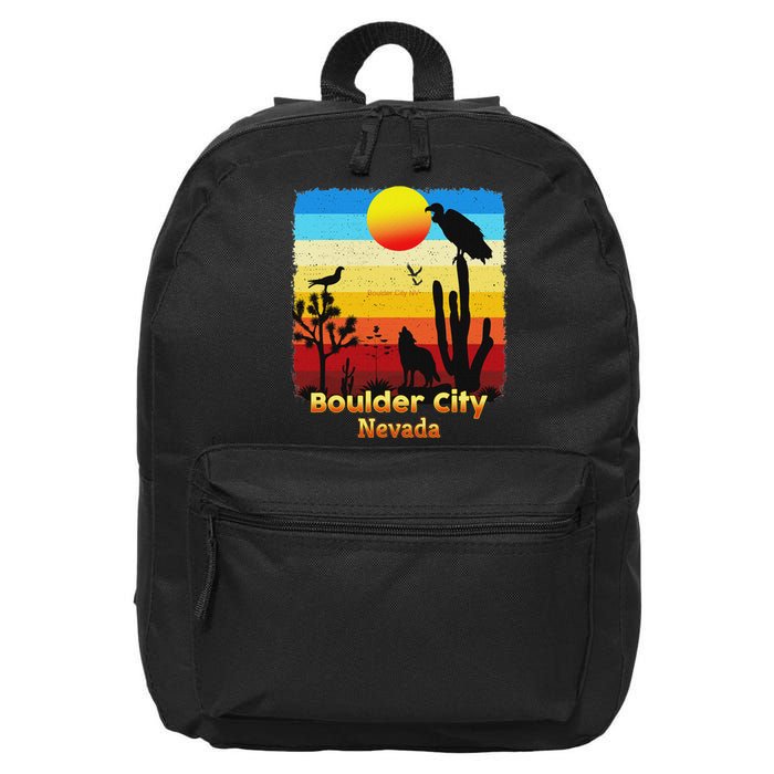 Boulder City Nevada Nv Coyote Sunset Retro Desert 16 in Basic Backpack