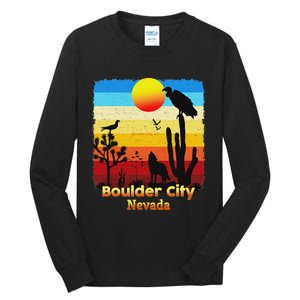 Boulder City Nevada Nv Coyote Sunset Retro Desert Tall Long Sleeve T-Shirt