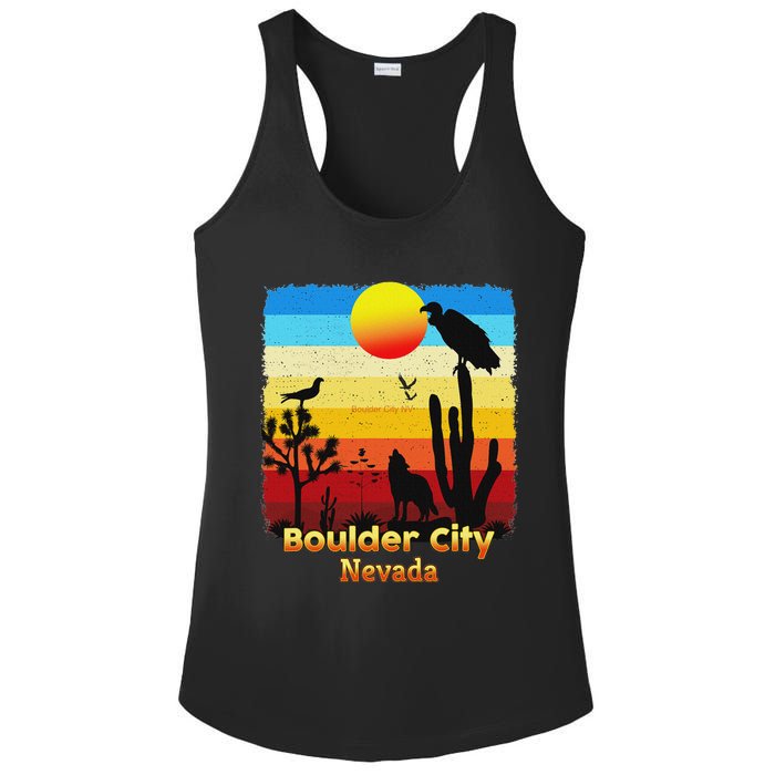 Boulder City Nevada Nv Coyote Sunset Retro Desert Ladies PosiCharge Competitor Racerback Tank