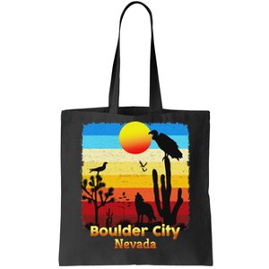 Boulder City Nevada Nv Coyote Sunset Retro Desert Tote Bag