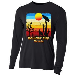 Boulder City Nevada Nv Coyote Sunset Retro Desert Cooling Performance Long Sleeve Crew