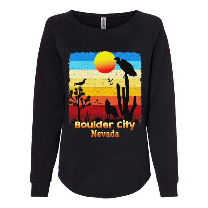 Boulder City Nevada Nv Coyote Sunset Retro Desert Womens California Wash Sweatshirt