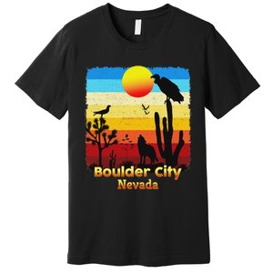 Boulder City Nevada Nv Coyote Sunset Retro Desert Premium T-Shirt