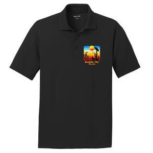 Boulder City Nevada Nv Coyote Sunset Retro Desert PosiCharge RacerMesh Polo