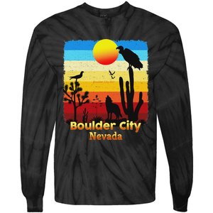 Boulder City Nevada Nv Coyote Sunset Retro Desert Tie-Dye Long Sleeve Shirt