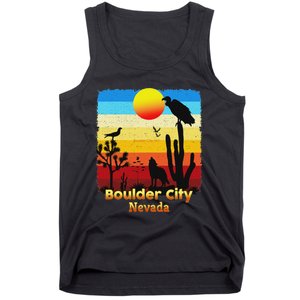 Boulder City Nevada Nv Coyote Sunset Retro Desert Tank Top