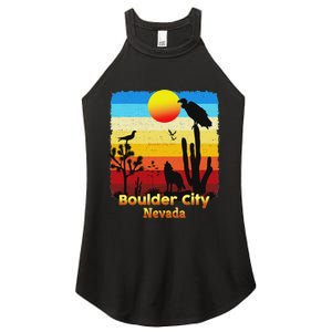 Boulder City Nevada Nv Coyote Sunset Retro Desert Women's Perfect Tri Rocker Tank