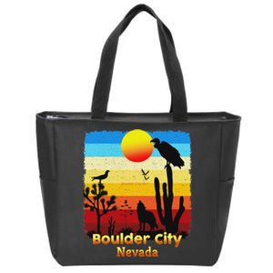 Boulder City Nevada Nv Coyote Sunset Retro Desert Zip Tote Bag